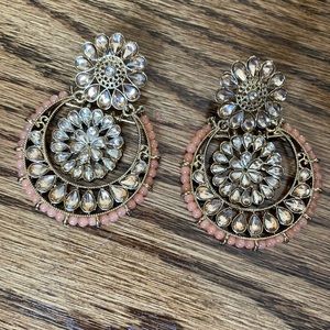 Peach and gold earings